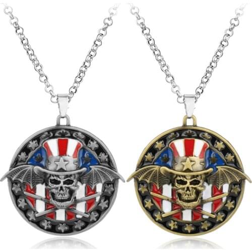 MQCHUN Sevenfold Necklaces Music Band A7X Pendant Necklace Holder Gift Chaveiro Car Necklace Pendant Jewelry Souvenir