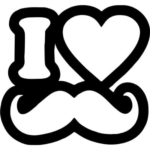 MIGNATIS - I Love My Mustache Mustache Sticker Mural Art Decal For Car Window Loptop Decoration Vinyl Stickers Waterproof Self A