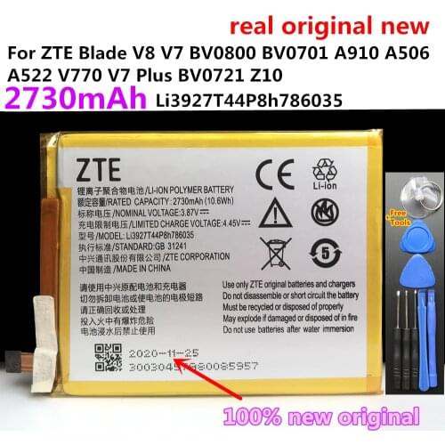 Original New 2730mAh Li3927T44P8h786035 Battery For ZTE Blade V8 BV0800 V7 Z10 BA910 A910 A512 Xiaoxian 4 BV0701 Batteries