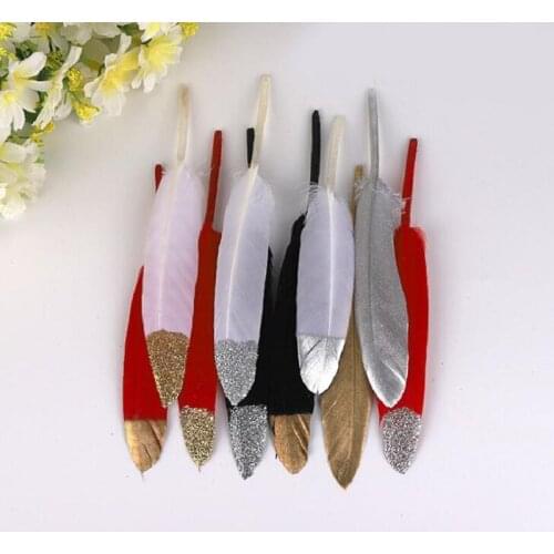 Feathers 10-15cm Natural Pure Goose Feathers Gold/Silver for DIY craft gift party Cake toppers Carnival Halloween Christmas wh