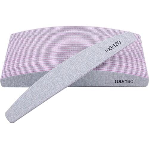 25Pcs Nail Files Sanding Polishing Buffer Block UV Gel Nail Polisher 100/180 Manicure Pedicure Tools Nail Care Tools Grey Boat