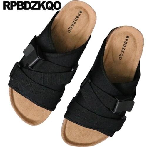 Flat mens sandals 2019 summer outdoor fashion slip on designer breathable open toe casual slippers green blue shoes slides black