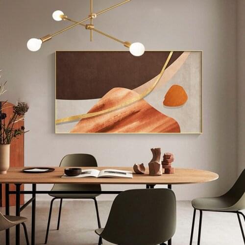 Nordic Golden Abstract Geometric Wall Art Canvas Painting Modern Fashion Poster Print Wall Picture for Living Room Home Decor