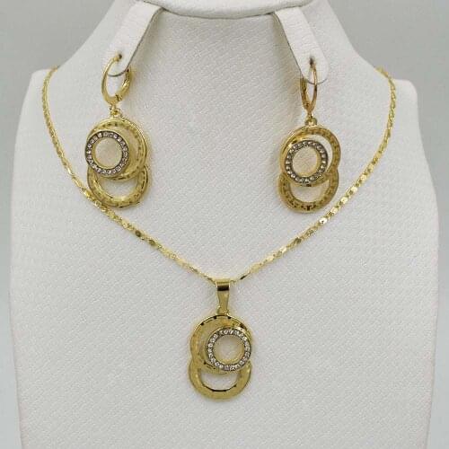 Bridal jewelry sets African Dubai gold-color necklace earring set wedding necklace set jewelry fashion women jewelry set