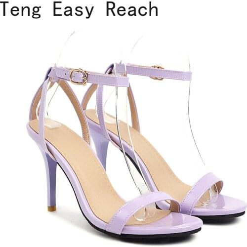 Summer Thin Heels Women Pumps Ankle Strap Sandals Shoes Woman Ladies Pointed Toe High Heels Dress Party Shoes Big size 32- 48