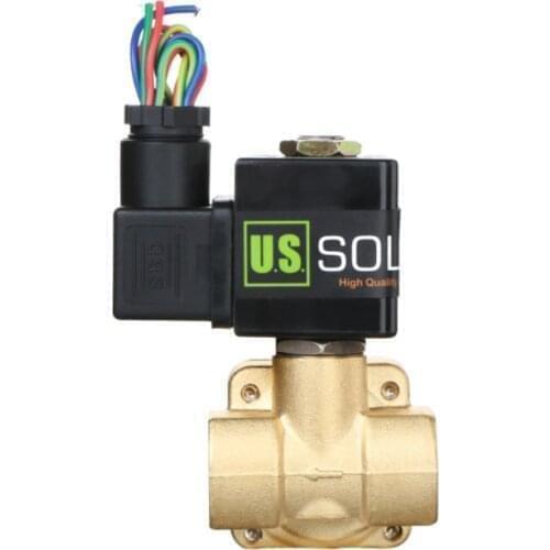 U.S. Solid Electric Solenoid Valve- 3/4" 12V DC Solenoid Valve Brass Body Normally Open, VITON SEAL