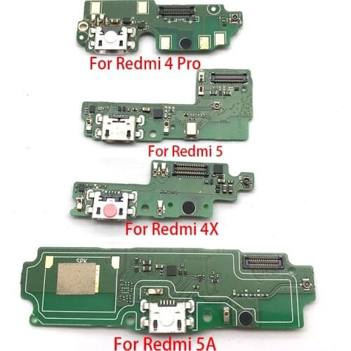 Usb Charging Port Connector Board Charge Port Flex Cable With Microphone Mic For Xiaomi Redmi 3 3S 4X 4A 5 5A 4 Pro