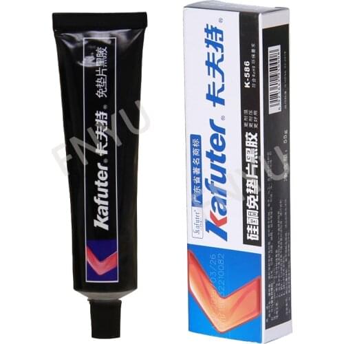 Kafuter K-586 2pcs High Quality Black Silicone Free-Gasket Waterproof To Oil Resist High Temperature Sealant Repairing Glue 586