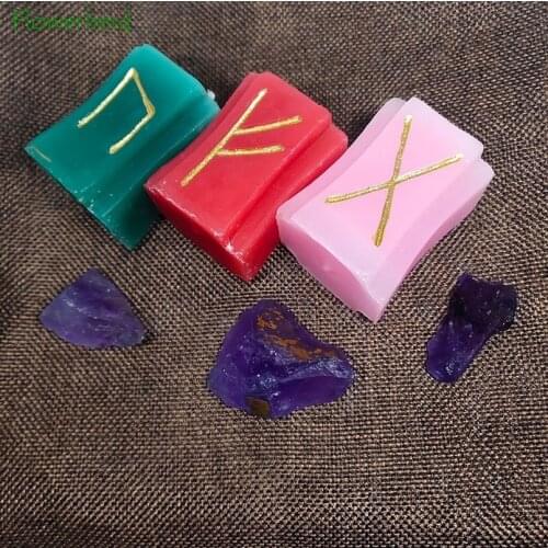 Western Tarot Wishing Ceremony Magic Candle Herbal Boosting Energy Rune Aromatherapy Scented Candles Home Decoration
