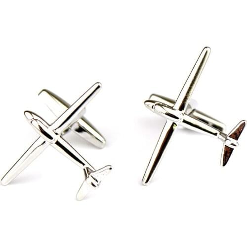 2020 New Silver Color Aircraft Cuff Links Gifts for Men Shirt Fasten Fashion Accessories Luxury Jewelry Airplane Shape Cufflinks