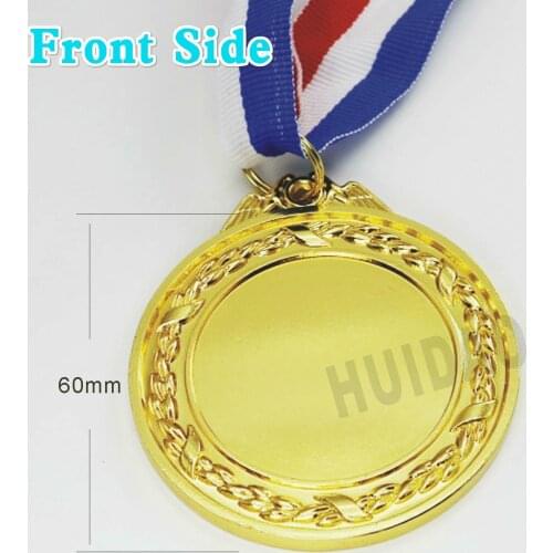1PCS Blank Medals Lace Border Design Gold Color Medal Semi-custom Medal Can Laser Marking Your Logo or Paste Logo