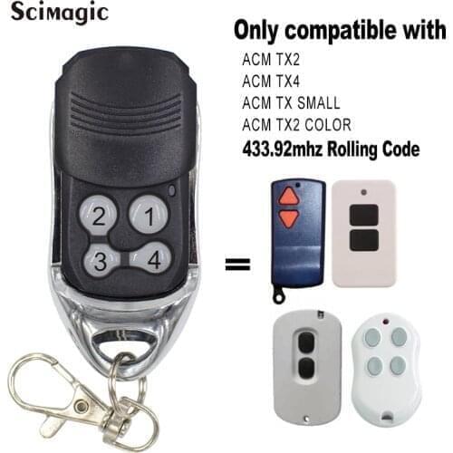 10pcs ACM TX2 / TX4 / TX SMALL / TX2 COLOR Remote Control 433.92MHz Garage Door Opener Gate Key Fob