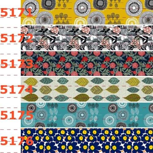 10yards -different sizes -dark color geometric pattern printed Grosgrain ribbon DIY