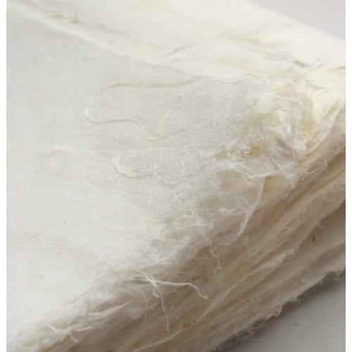 20sheets Calligraphy Paper Handmade Chinese Half-Ripe Yunlong Plants Fiber Xuan Paper Mulberry & Sandalwood Bark Rice Paper
