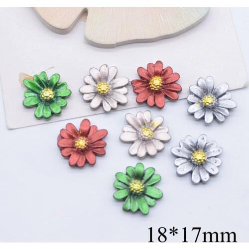 20Pcs 17mm Mixed Mini Flower Flatback Scrapbookings Headwear Embellishment Accessories Decoration Bow Center