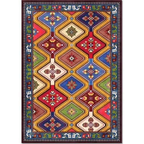 200*300cm Bohemian Geometry Persian Ethnic Style Bright Yellow Red Green Blue Color Living Room Bedroom Bedside Carpet