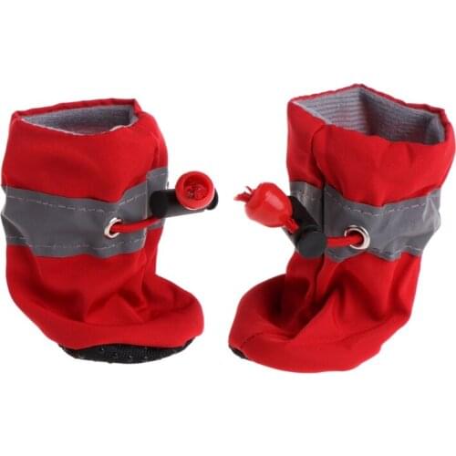 4pcs Waterproof Pet Dog Shoes Anti-slip Rain Snow Boots Footwear Thick Warm Small Cats Dogs Puppy Dog Socks Booties Shoes