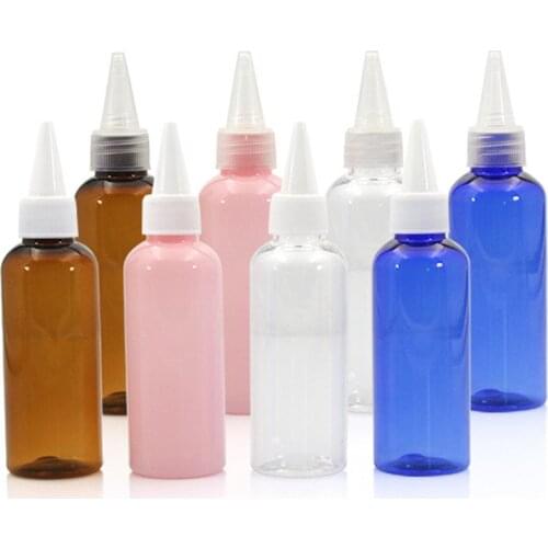 5Pcs/Lot 50ml PET Plastic Empty Dropper Liquid Eye Clear Water Bottle Long Tip Cap Refillable Bottle for Makeup