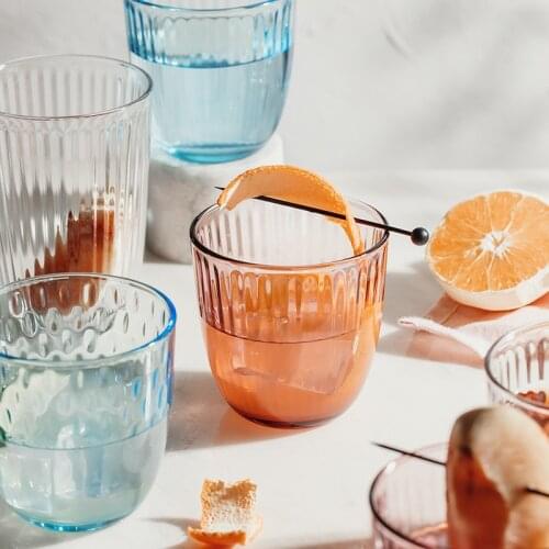 6Pcs Nordic Breakfast Whiskey Glass Crystal Glass Cup Transparent Coffee Milk Tea Mug Home Bar Drinkware Couple Cup Japanese