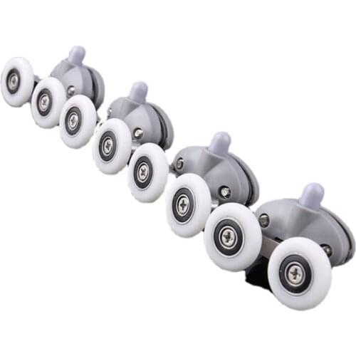8x Twin Shower Glass Door 4 Top / 4 Bottom Rollers Runners Wheels Pulleys 23mm/25mm