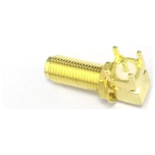 Brand New 1PC SMA Female RF Coax Connector 4 Feet Goldplated Jack Nut PCB Mount Cable Right Angle