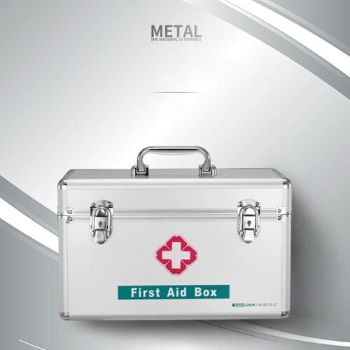 B016-2 Portable Aluminum Locking First Aid Box for Medicine Storage 14 inches 355x200x220 mm