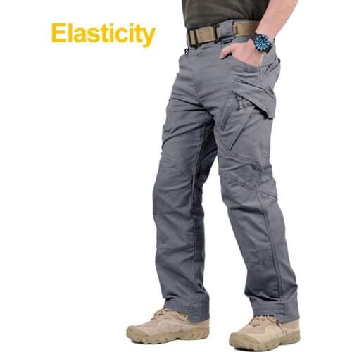 IX9 City Tactical Cargo Pants Men Combat SWAT Army Military Pants Cotton Many Pockets Stretch Flexible Man Casual Trousers Size