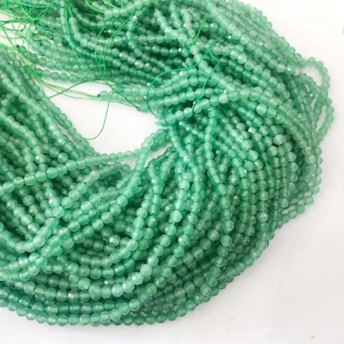 Natural Stone Beads Small Faceted Green Aventurine Loose Beads 2 3 4 5mm For Bracelet Necklace Jewelry Making