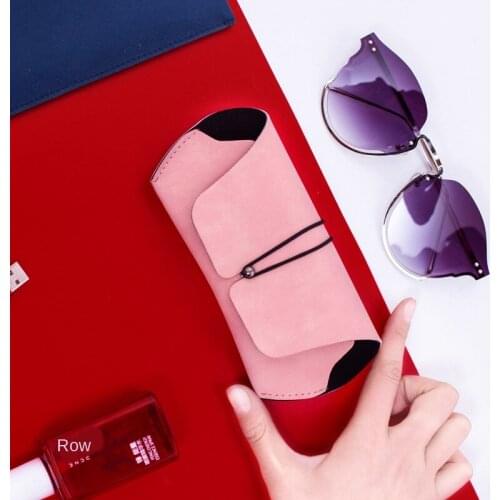 Buckle Lens Case Soft Bag Myopia Eye Case Simple Retro Compressive Portable Dull Polish Hide Substance Sunglasses