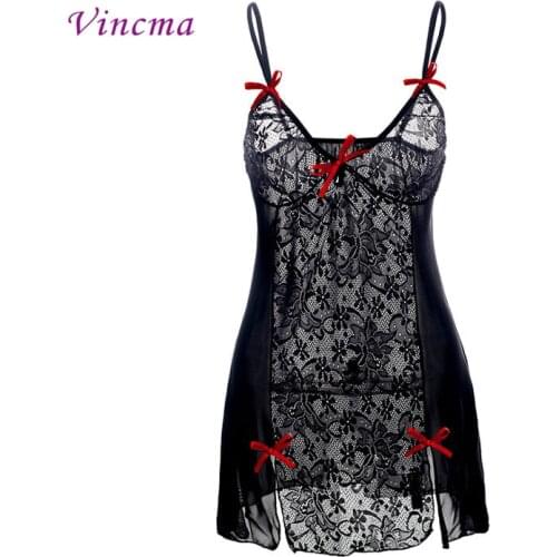 S M L XL XXL 3XL 5XL 6XL Black and Red Patchwork Deep V Plus Size Lingerie Women Hot Sexy Underwear Lenceria Erotica Dress
