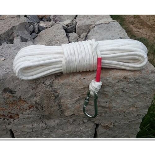 Diameter 8mm* Length:10m,15m,20m,30m Flame safety escape Camping ropes Paracord with 2pcs buckle with steel wire