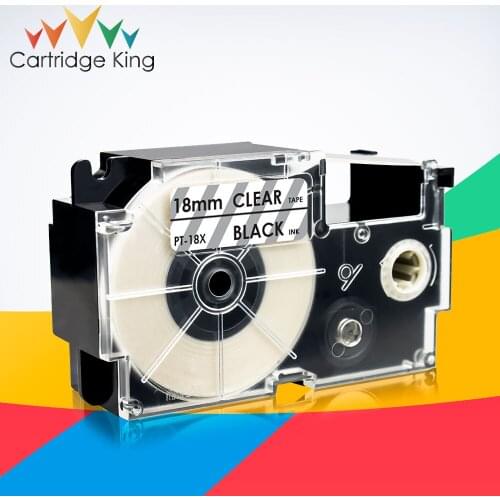Label Maker XR-18X for Casio Label Tape Cartridge 18mm Black on Clear Replace Tape for Casio KL-G2 KL-120 KL-130 KL-200 KL-7000