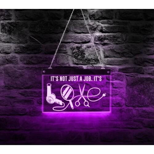 It is Not Just A Job Barber Shop Beauty Salon LED Wall Sign Hanging light Color Changing Lamp Board Business Logo Sign