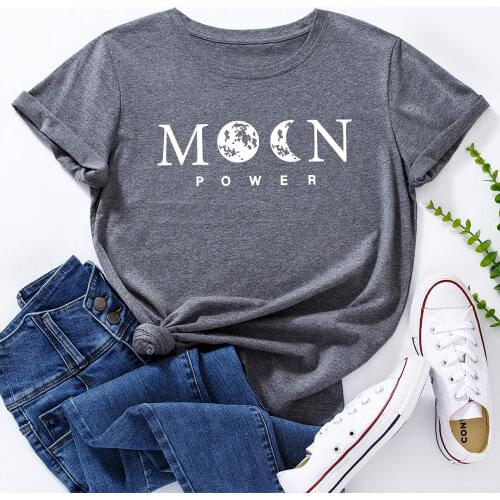 Moon Phase Power Celestial Space T-Shirt Funny Shirts for Women Female Graphic Tee Short Sleeve Summer Shirts Tops Shirt Gift