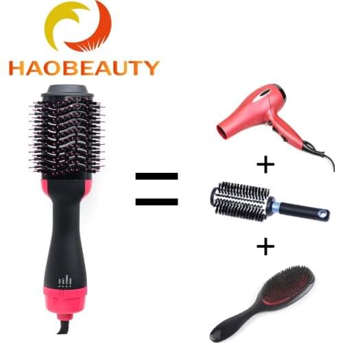 Hair Dryer Electric Hot Air Brush Multifunctional Negative Ions Hair Blow Dryer Straightener Curling Comb