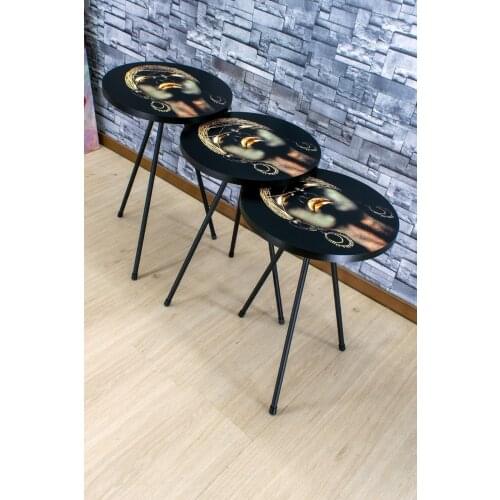 3pcs coffee table wood modern sofa side table home furniture cute living room bedside small round table creative home decor