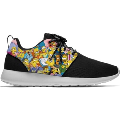 Anime Cartoon Simp son Funny Personalized Fashion Sport Running Shoes Casual Breathable Lightweight 3D Print Men Women Sneakers
