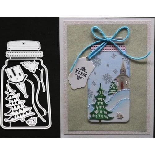 D0AD Christmas Tree Bottle Metal Cutting Dies Stencil Scrapbooking DIY Album Stamp Paper Card Embossing