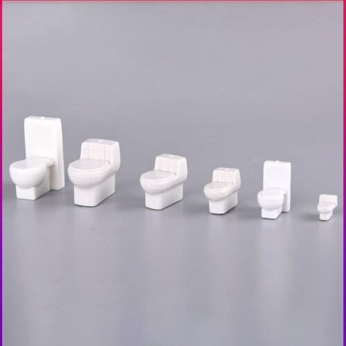 5pcs 1/20 1/25 1/30 Dollhouse Miniature Accessories Mini Simulation Toilet Model Toys for Doll House Decoration