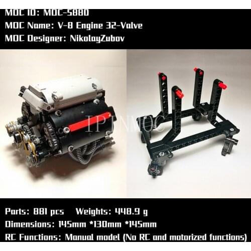 MOC-5880 Instruction V-8 Engine 32-Valve Lego Technic by NikolayZubov