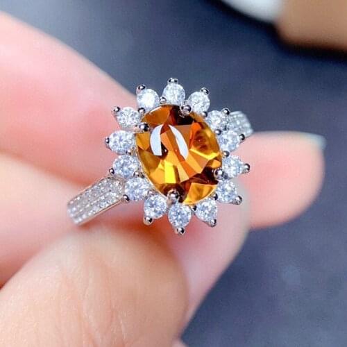 Trendy Wedding Rings Silver Color Champagne Yellow Ring for Women Girls Open Gift Dropshipping Jewelry Wholesale