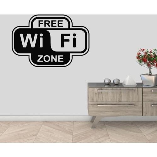 Free Wifi Zone Signage Wall Art Decal Signage Sticker For Home Living Room Decoration Removable A002223