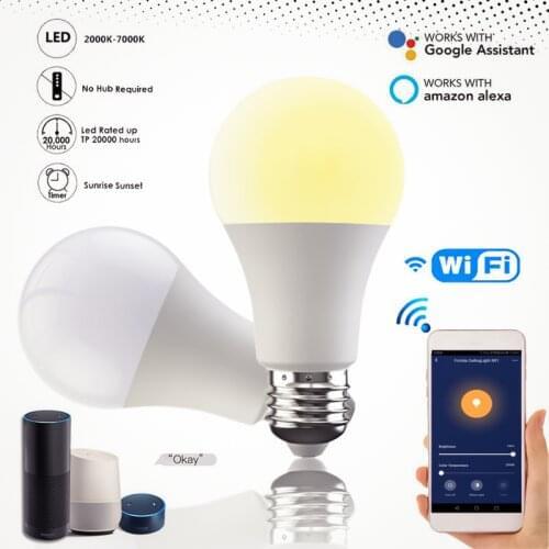 2021 New Fcmila B22 E27 Smart LED Light Bulb 15W WiFi App Control Alexa Google Cold Warm Automation Modules Smart Home Light