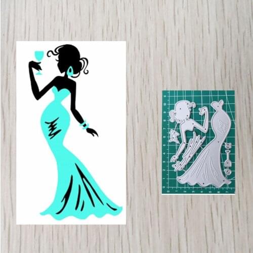 Drinking Lady Embossing Cutting Dies Craft Supplies Die Cutting & Embossing