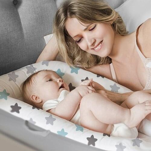 Portable Baby Nest Bed Cot For Newborn Boy Girl Travel Bed Round Toddler Crib Cotton Cradle Bassinet Bumper 80*50cm Dropshipping