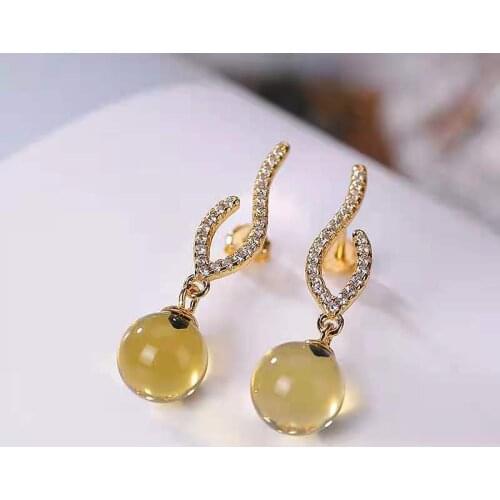 Fine High Quality Mexico Lamper Light Luxury Earrings S925 Pure Silver Plated Gold Weddings Jewelry For Women MeiBaPJFS