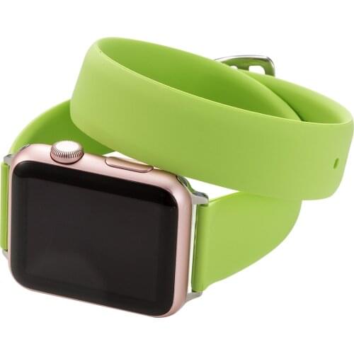 New double ring Silicone Watch Band For Apple Watch series SE 6 5 4 44mm 40mm Sport Strap For iWatch 3 2 1 42mm 38mm wristbands