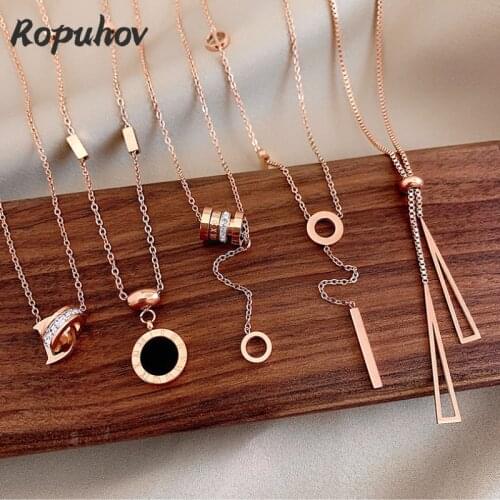 Ropuhov 2021 New Trendy Korean Stylish Chain Necklace Aesthetic Stainless Steel Jewelry Boho Cuban Personalized Choker Gift