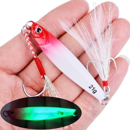 Fishing Glow Metal Cast Jigs 7g/10g/14g/17g/21g/28g Jigbait Lure Shore Cast Decoys Metal Bait Artificial Lures 1 Piece Sale