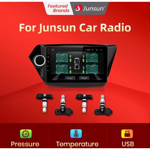 Junsun USB Tire Pressure Monitoring Alarm System Android navigation TPMS With 4 Internal Sensors for Car DVD Player Navigation